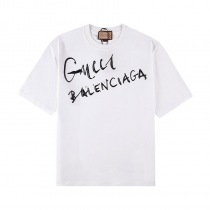 大人気！グッチ×バレンシアガ ロゴ Tシャツ 偽物 ホワイト guo12364