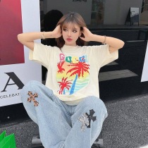 一目惚れ♪グッチ ヤシ コットン Tシャツ コピー guo68402