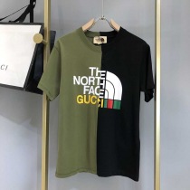 最安値挑戦グッチ×ノースフェイス パッチワーク クルーネック Tシャツ 偽物 guv78107