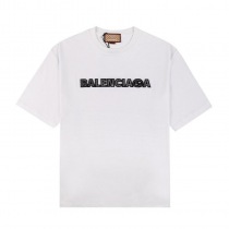 目を惹くカラーバレンシアガ×グッチ コピー ブラックロゴ★ホワイトTシャツ guv81493