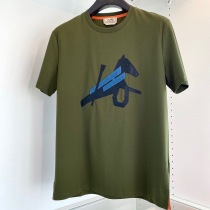 21-22AW【エルメス】レザーパッチロゴ コットン Tシャツ 偽物 erl28714