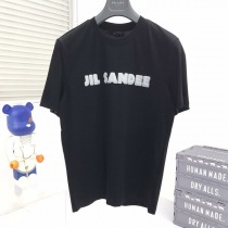 稀少ジルサンダー コピー ロゴプリント入りコットンジャージーTシャツ ブラック Jit98237