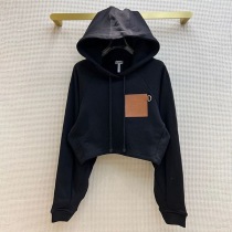 超話題!ロエベ アナグラム クロップド コットン フーディ コピー lod63199
