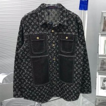 可愛いルイヴィトン ストライプ モノグラム デニムシャツ コピー vur92367