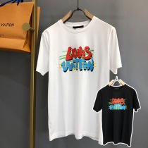 【新作☆】 ルイヴィトン Tシャツ パロディ フロウティングLVプリンテッド 2色 vuw59796