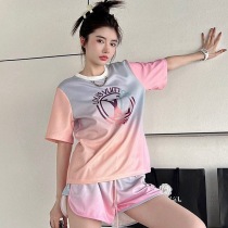 世界中で大人気♪ルイヴィトン グラディエントLVサークルTシャツ 上下セット 偽物 vuz42070