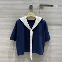 人気急上昇ミュウミュウ プリントコットンジャージー Tシャツ コピー myn64277