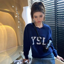 ☆超人気☆サンローラン トレーナー コピー YSL スウェットシャツ ブルー Sab58325