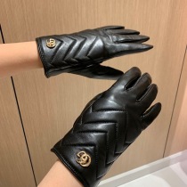 すぐ届く【グッチ 偽物】〔GGマーモント〕シェブロン レザー グローブ guh76867