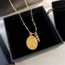 定番 【クロムハーツ ネックレス コピー】エンジェル 22K セーフティピン ゴールド Kuz62881