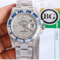 新作ロレックス 偽物 腕時計 GMTマスター2 スーパーコピー自動巻き ホワイトゴールド メンズ/シルバー 116759SA