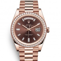 ロレックス ROLEX デイデイト 偽物 時計 40mm チョコレート メンズ 228345RBR