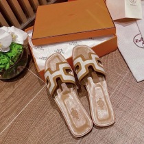 エルメス Oran sandal 偽物 最高な材質 オラン レザー＆キャンバス サンダル eru08562