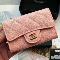 高品質シャネル ミニ財布 キャビア コピー ライトゴールド金具 shn02147