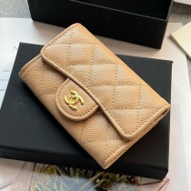 最新でオシャレシャネル ミニ財布 キャビア コピー ライトゴールド金具 shx74636