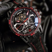 一目惚れ♪ロジェデュブイ エクスカリバー スパイダーウラカン コピー ブラック/レッド 約46MM rom98412