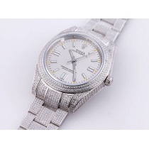 大人気！ ロレックス 時計 コピー オイスターパーペチュアル 41 ホワイト 全面ダイヤ メンズ M124300