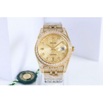 ロレックス 偽物 腕時計 デイトジャスト 41MM シャンパンダイヤモンドベゼル 18K roj46509