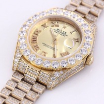 【限定カラー】ロレックス コピー 時計 デイトジャスト 41mm シャンパン 全面ダイヤ メンズ roq08417