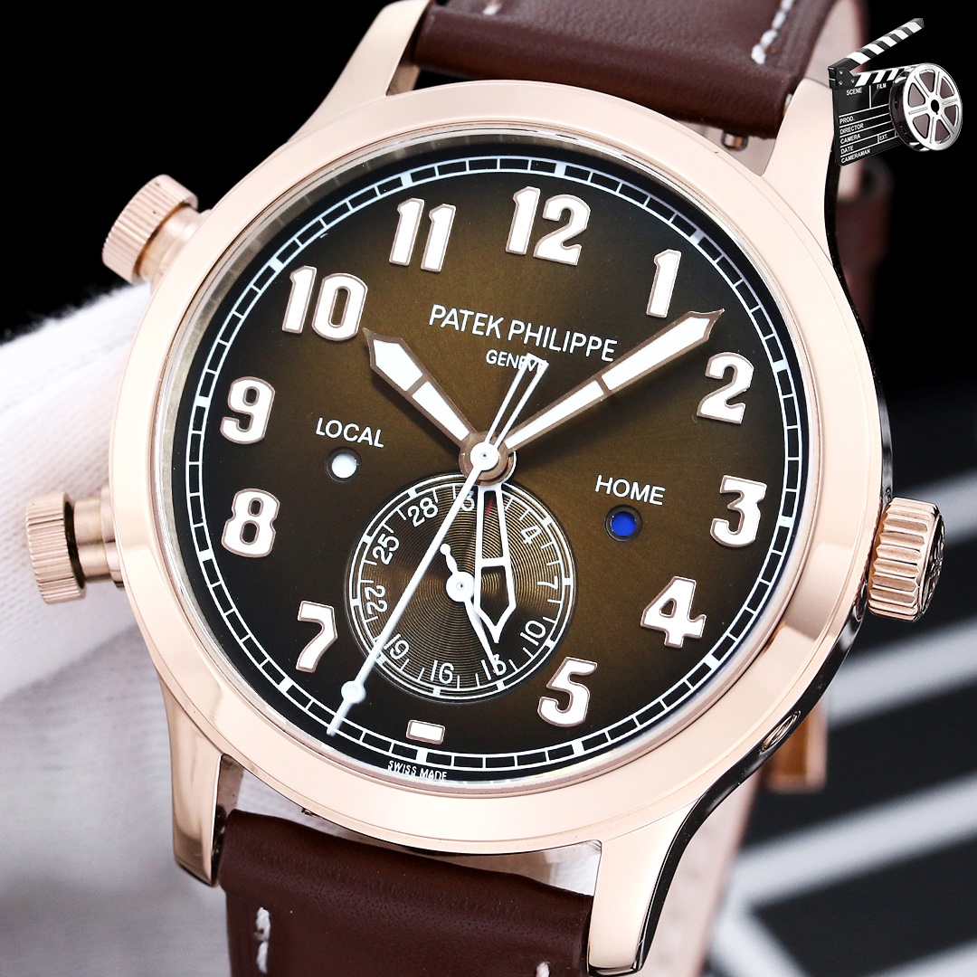 パテックフィリップ PP Patekデュアルタイムゾーン機能ref.5524カラトラバパイロットトラベルタイムウォッチシリーズ激安送料無料