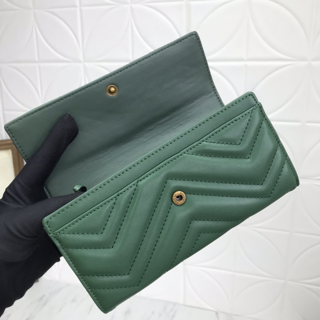 グッチコピー長財布N級品 マーモントシリーズ グリーン 443436-2人気