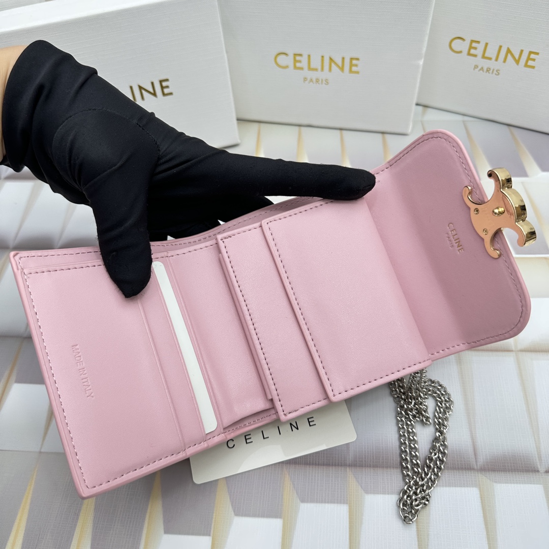 人気 ブランドセリーヌ スモール ラムスキン フラップ 財布 140766代引きを販売