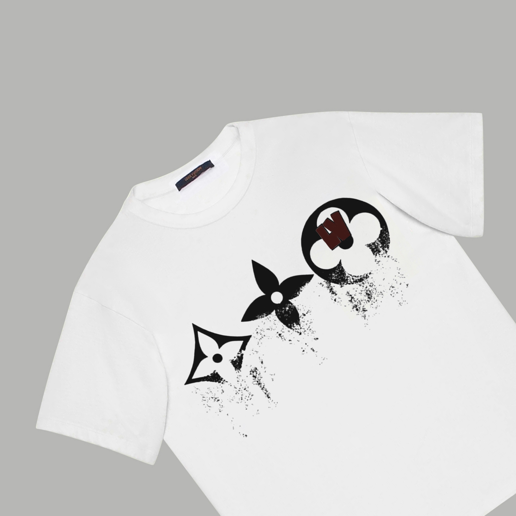 ルイ・ヴィトン2024スリーフラワー フェードロゴプリントコピー半袖Tシャツ 236093N級品