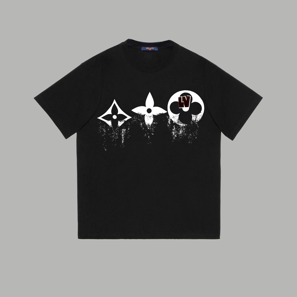 ルイ・ヴィトン2024スリーフラワー フェードロゴプリントコピー半袖Tシャツ 236093