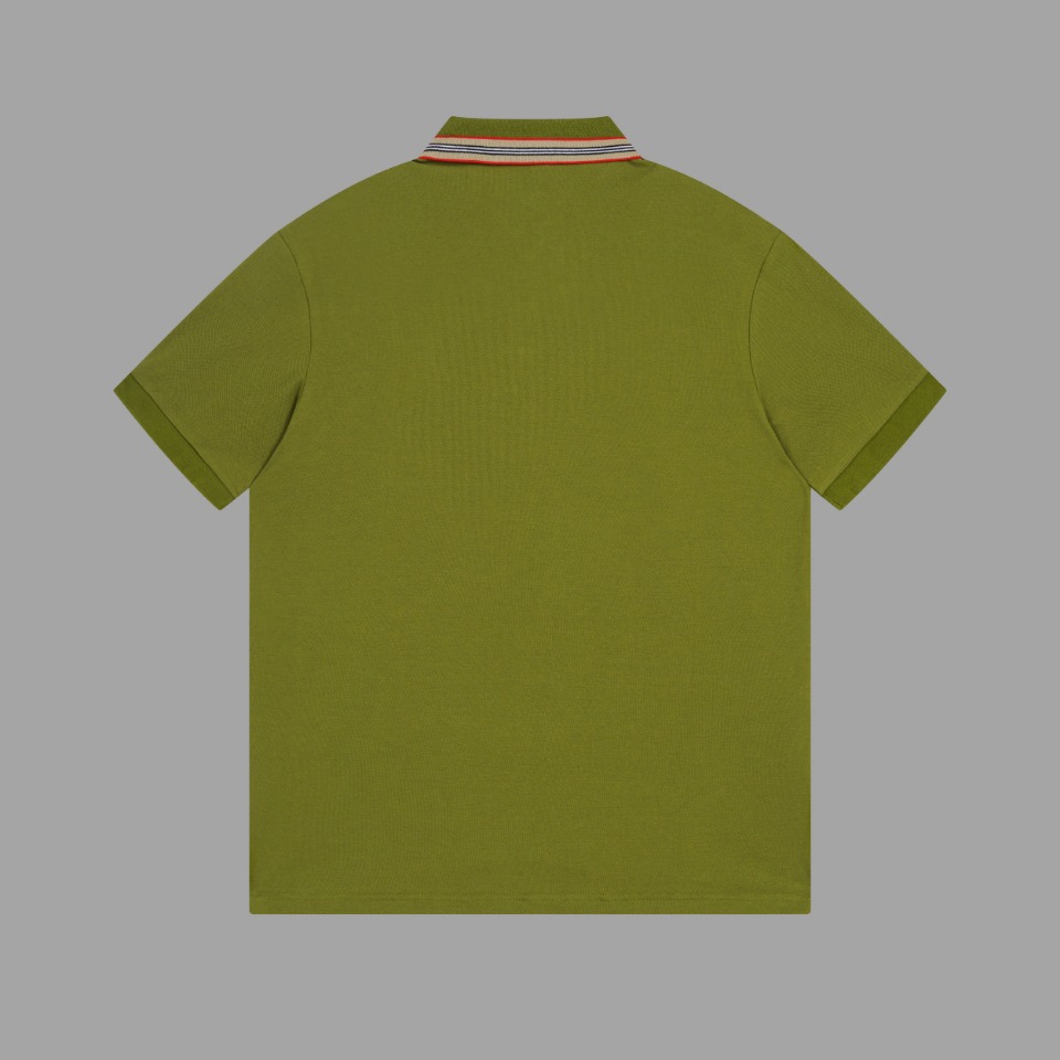 人気ブランドバーバリーコピーストライプピークカラーピケ半袖ポロシャツ服 318243通販