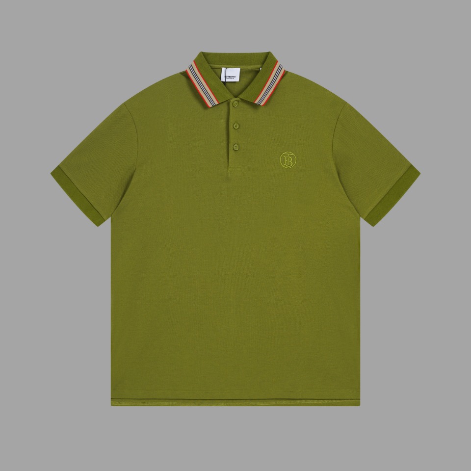 人気ブランドバーバリーコピーストライプピークカラーピケ半袖ポロシャツ服 318243