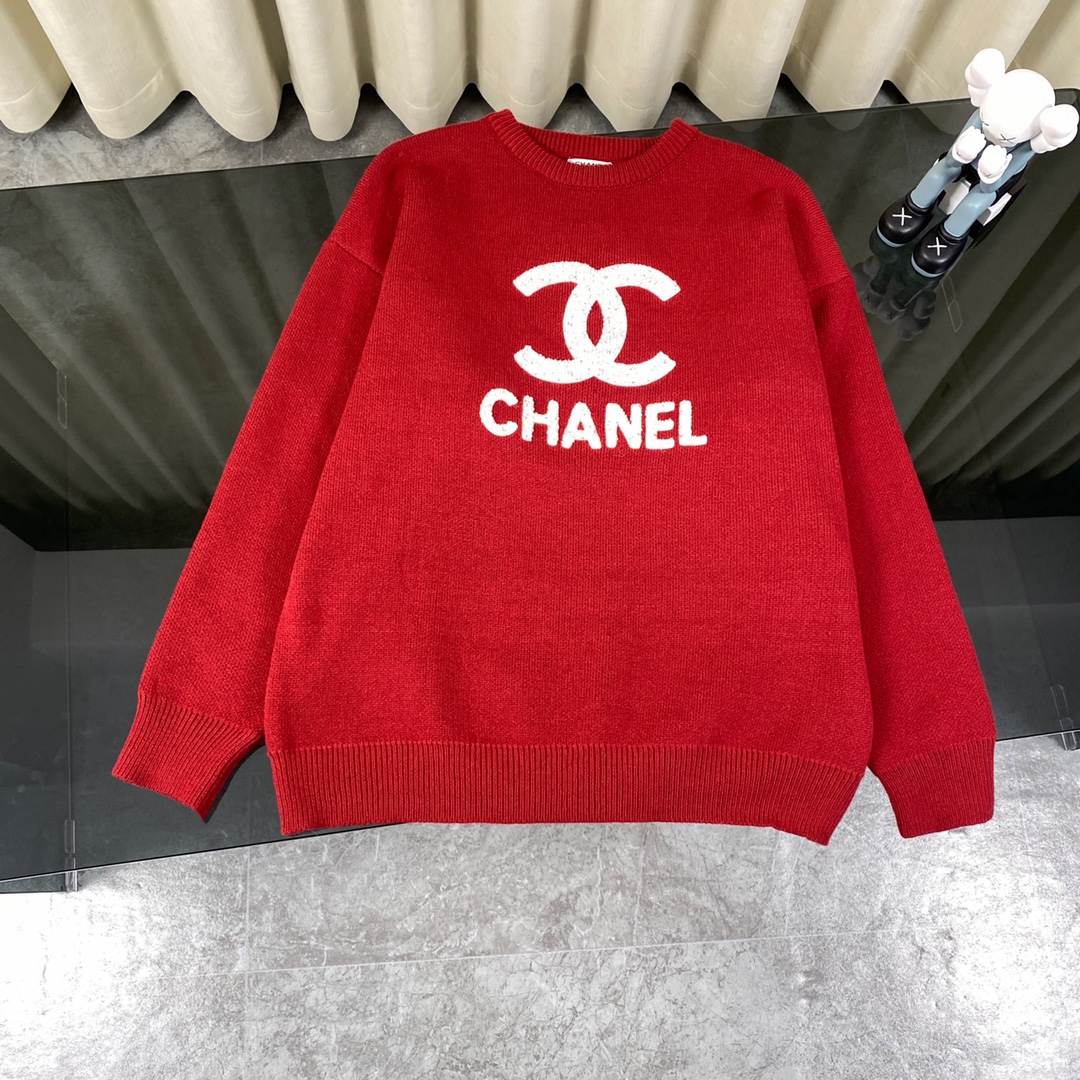 シャネル 2024重工業タオル刺繍コピー大きなロゴ ジャカードニットカーディガンセーター 323640
