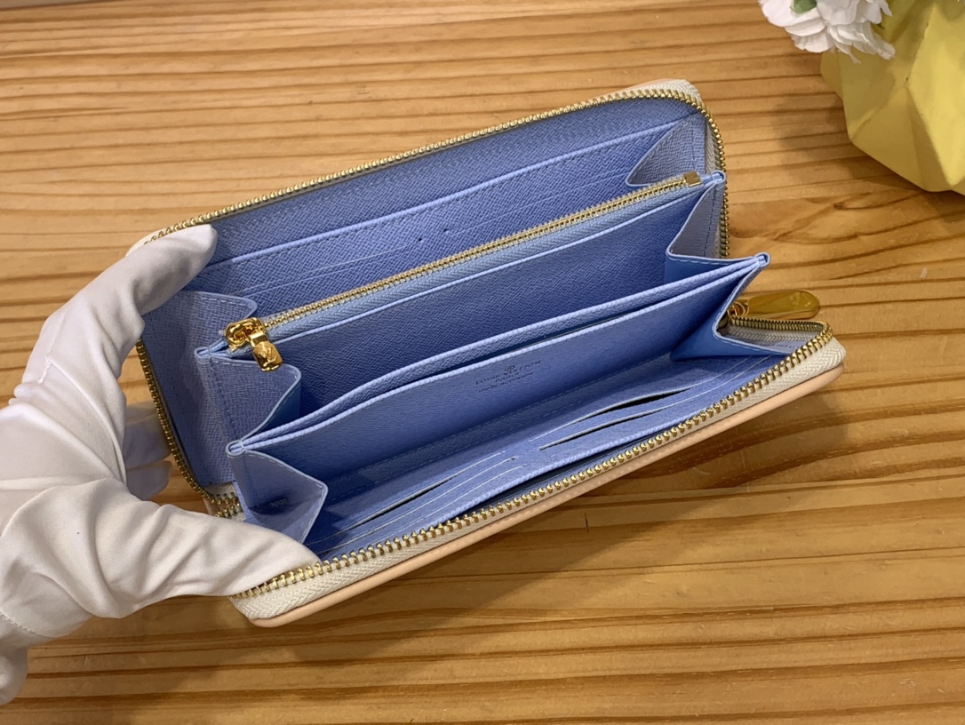 高品質のルイ・ヴィトンジッパー スーパーコピー財布白いキャンバス M83456品質保証
