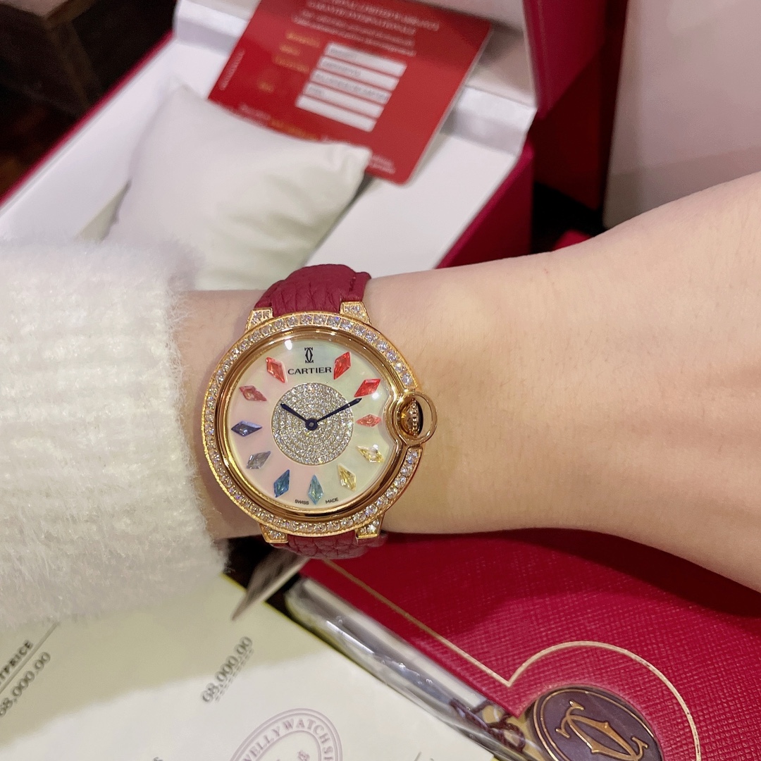 今年一番人気のナツメレッドライチ柄ピカルディ女性時計 124821激安送料無料