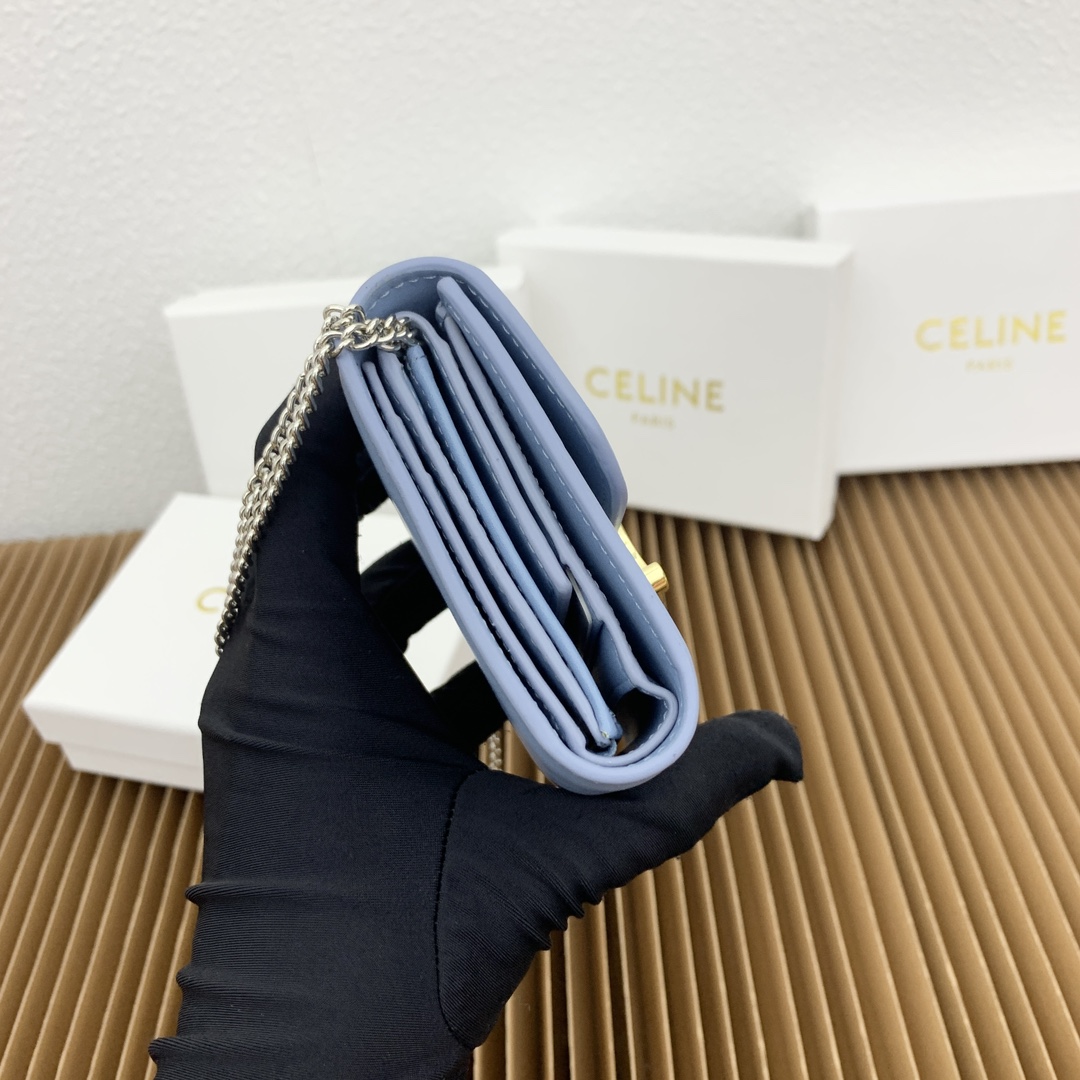 セリーヌコピースモールシャイニースムースシープスキンフラップ激安財布 143919最高級