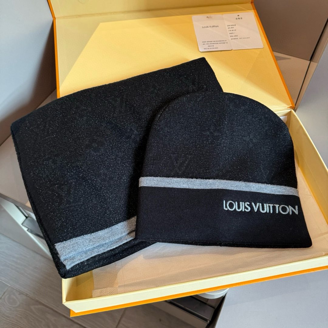 2025年新作ルイヴィトンマフラーコピー激安N級品スカーフと帽子のセットが発売 146688激安送料無料