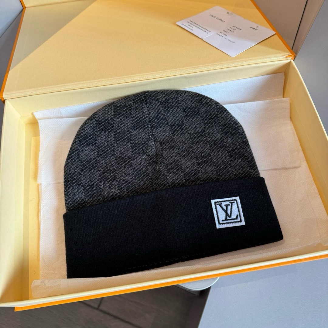 ルイヴィトン大人気安心と信頼老舗メンズ ウール ニット スカーフと帽子のセット 146689高い品質