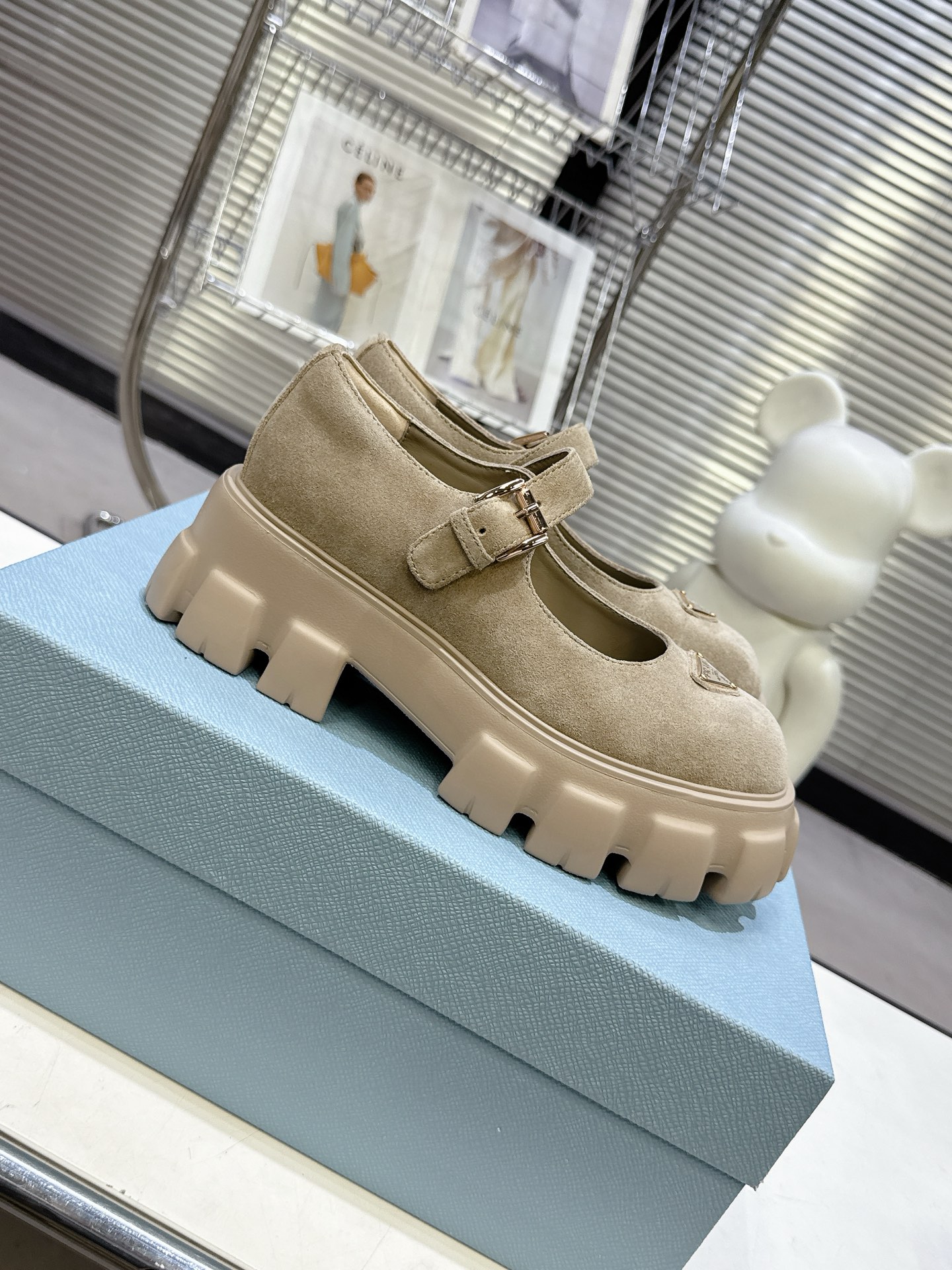 高級感プラダ靴ブーツコピー偽物プラットフォームメリージェーンシューズ 324468通販