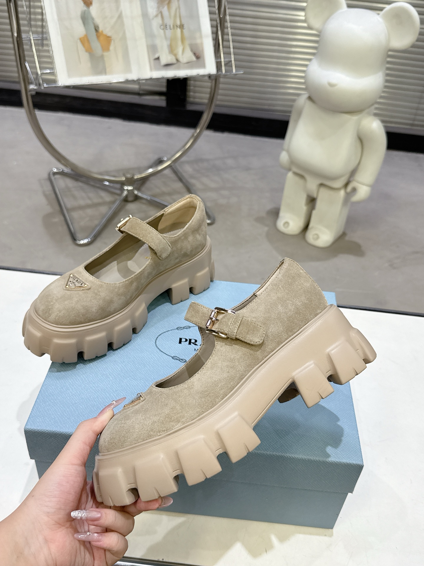 高級感プラダ靴ブーツコピー偽物プラットフォームメリージェーンシューズ 324468人気