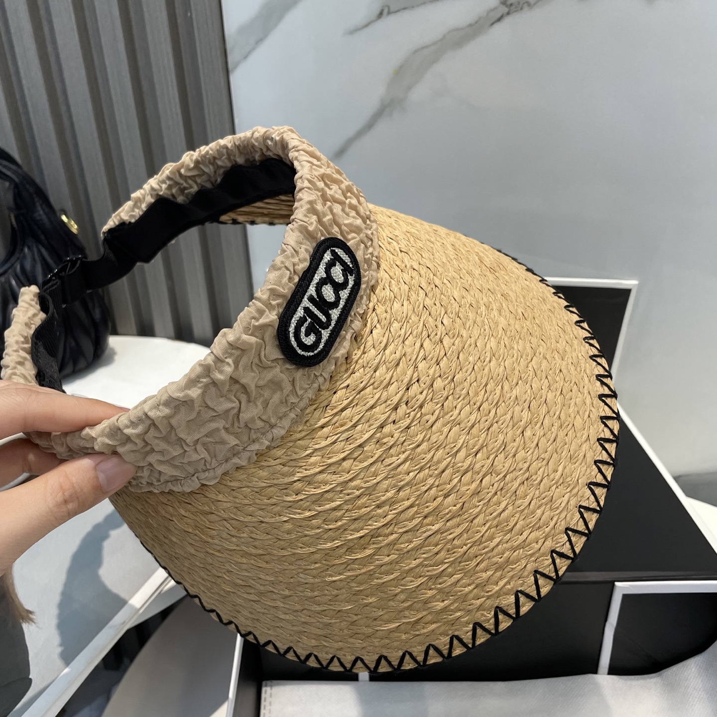 新作グッチコピー夏スイートな中空キャップ 344248素晴らしい価値人気