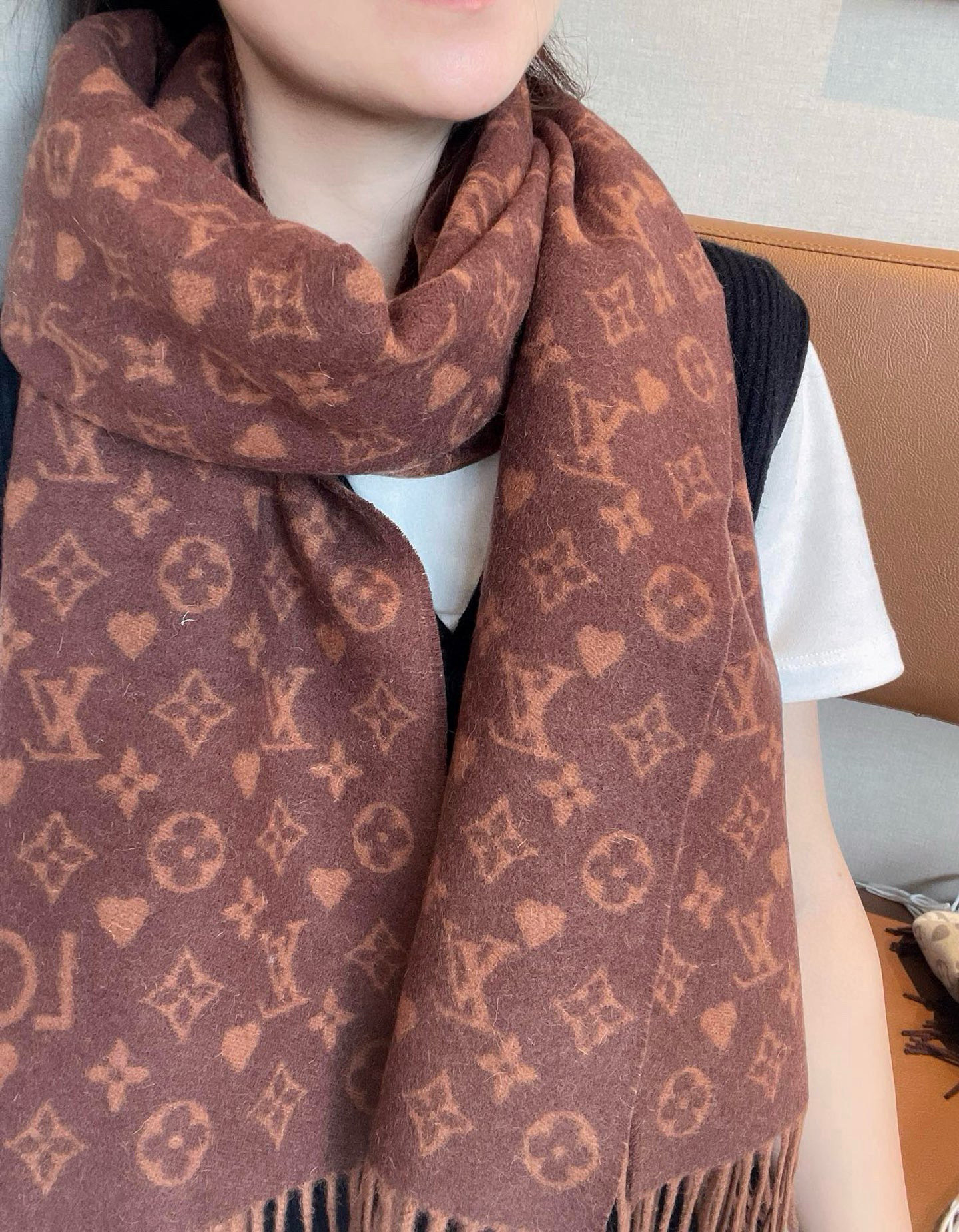 ルイ・ヴィトン可愛いの限定版ハート柄カシミアスカーフコピー 569336