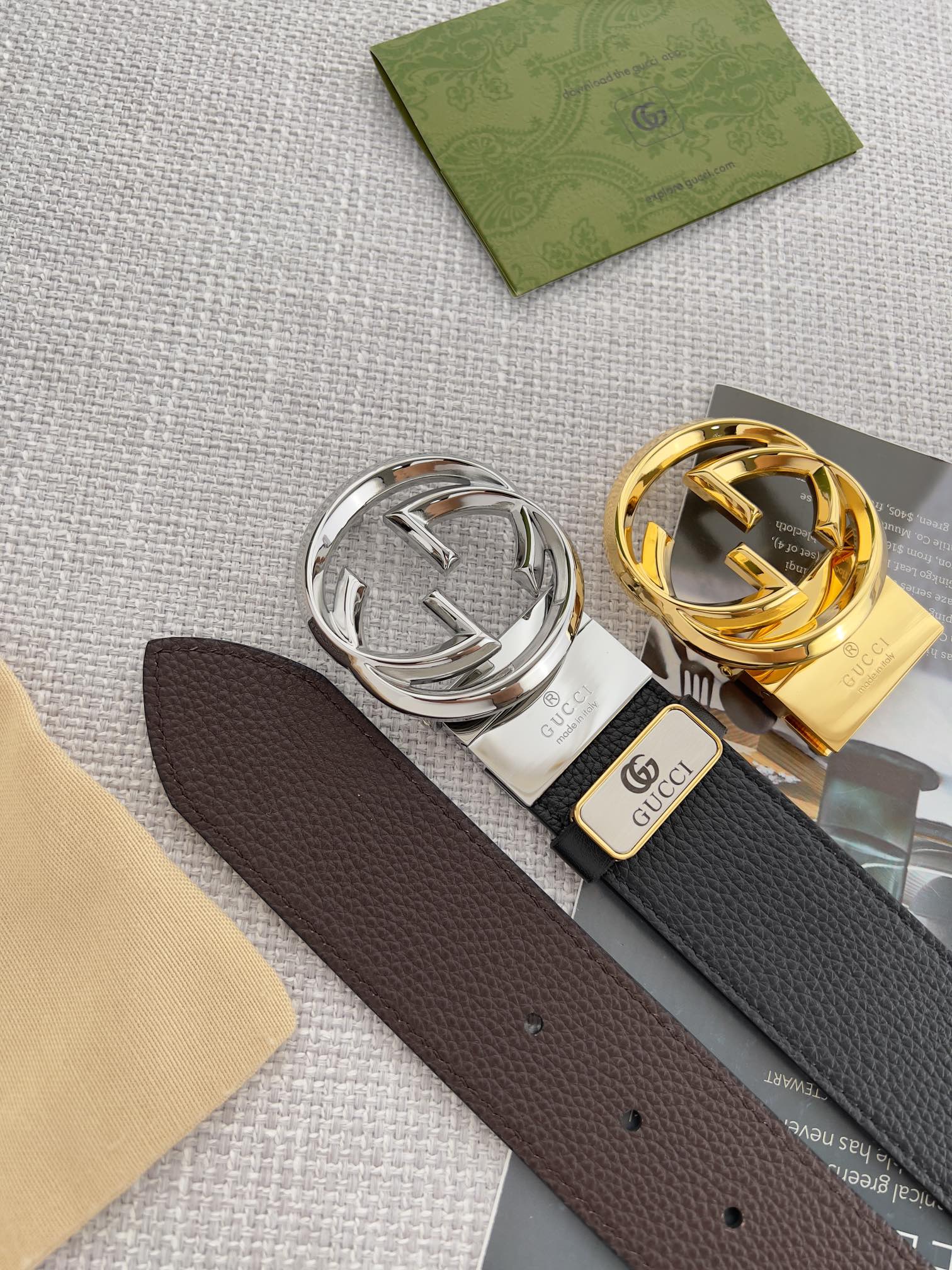 高級ブランドグッチベルトコピー男性両面トップグレイン牛革 648820品質保証