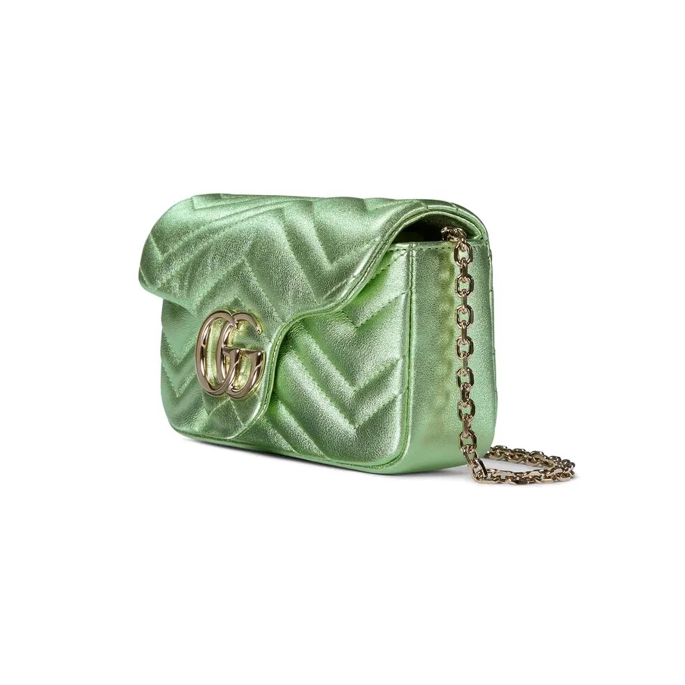 新商品新色グッチGGマーモントシリーズライトミントグリーン 841290-1個性的女子コピーバッグ