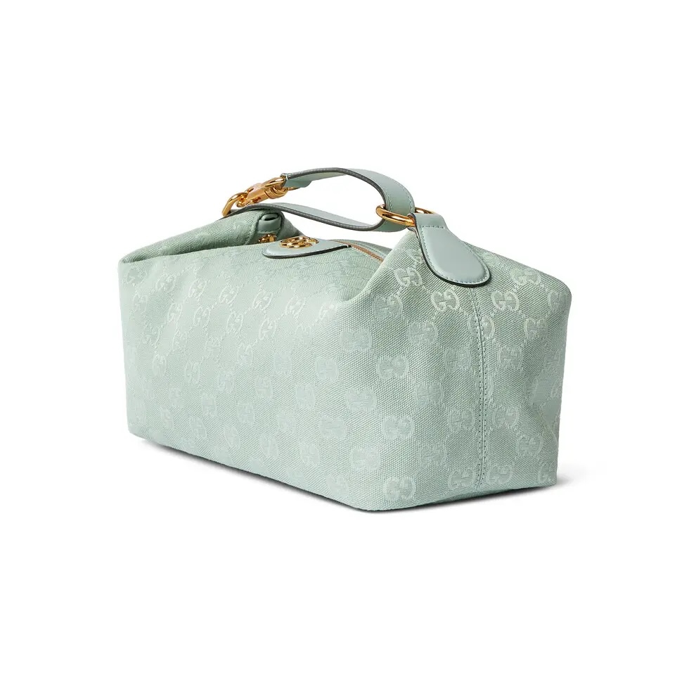 女子のブランドコピーグッチバニティシリーズ ライトブルー/キャンバス コスメバッグ 857799-1