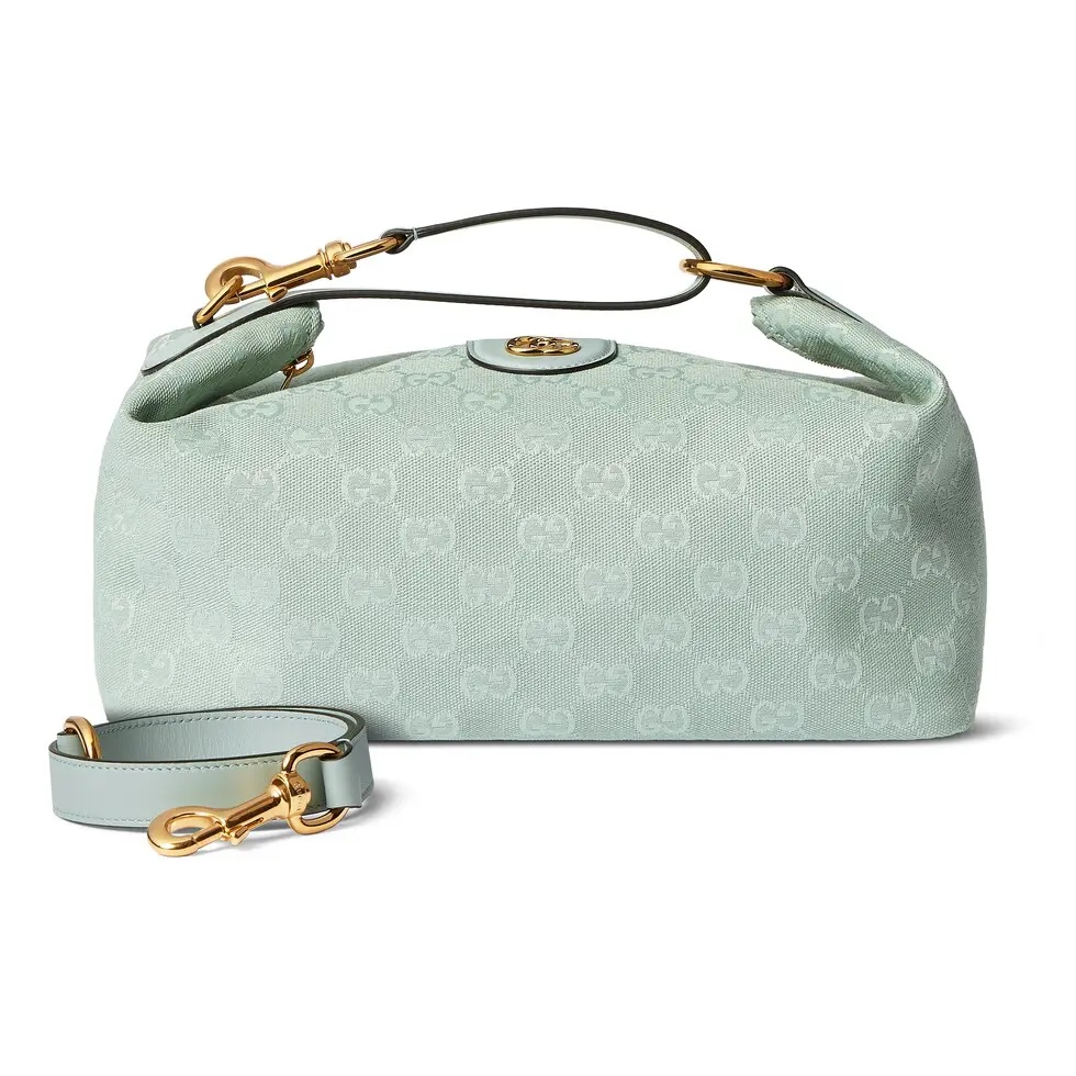 女子のブランドコピーグッチバニティシリーズ ライトブルー/キャンバス コスメバッグ 857799-1