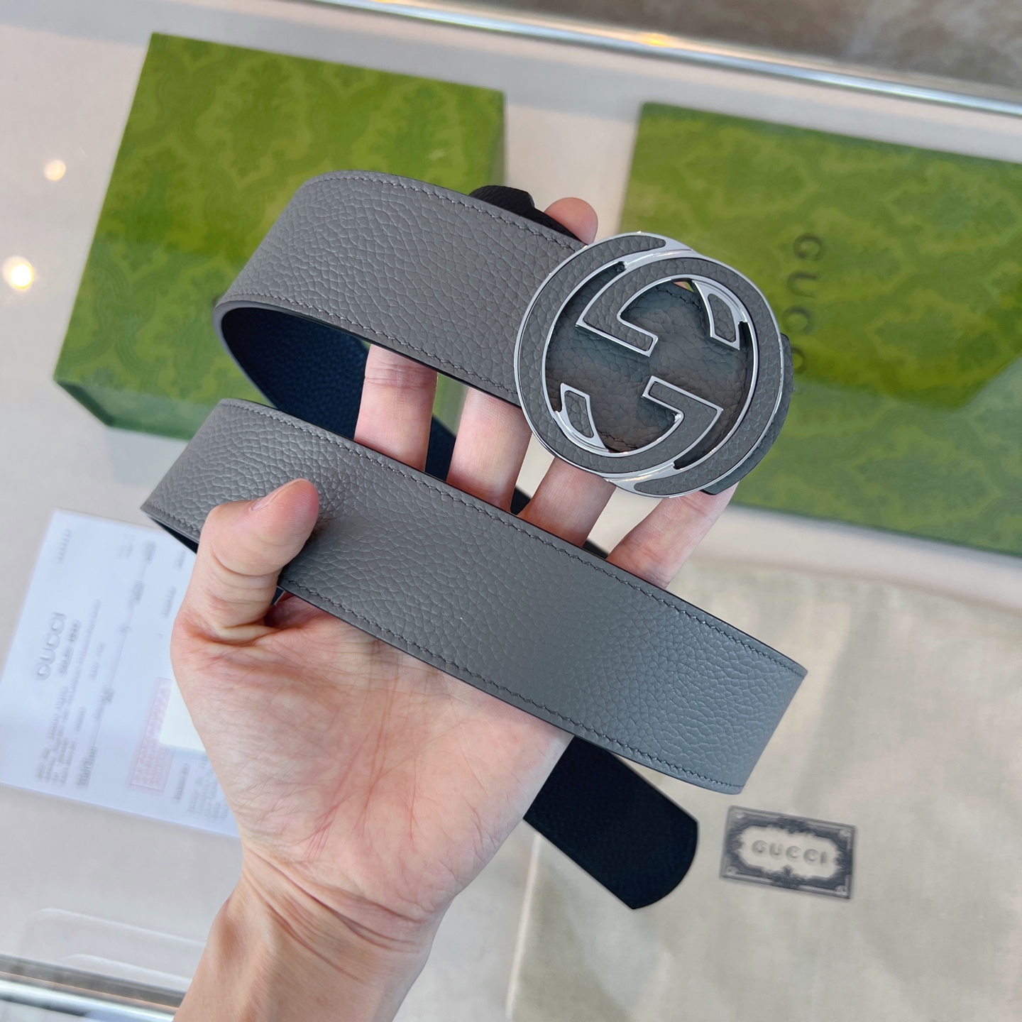 グッチインターロッキングGバックル2025年初春両面ベルト G378140人気