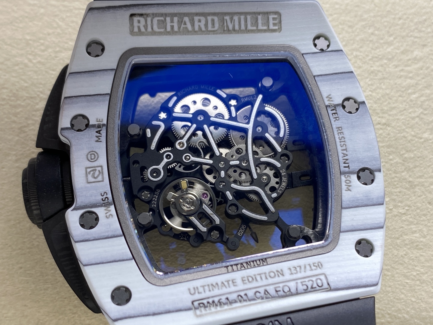 リシャールミル高品質ミラー カーボンファイバー スケルトンスーパーコピー時計 RM061代引きを販売