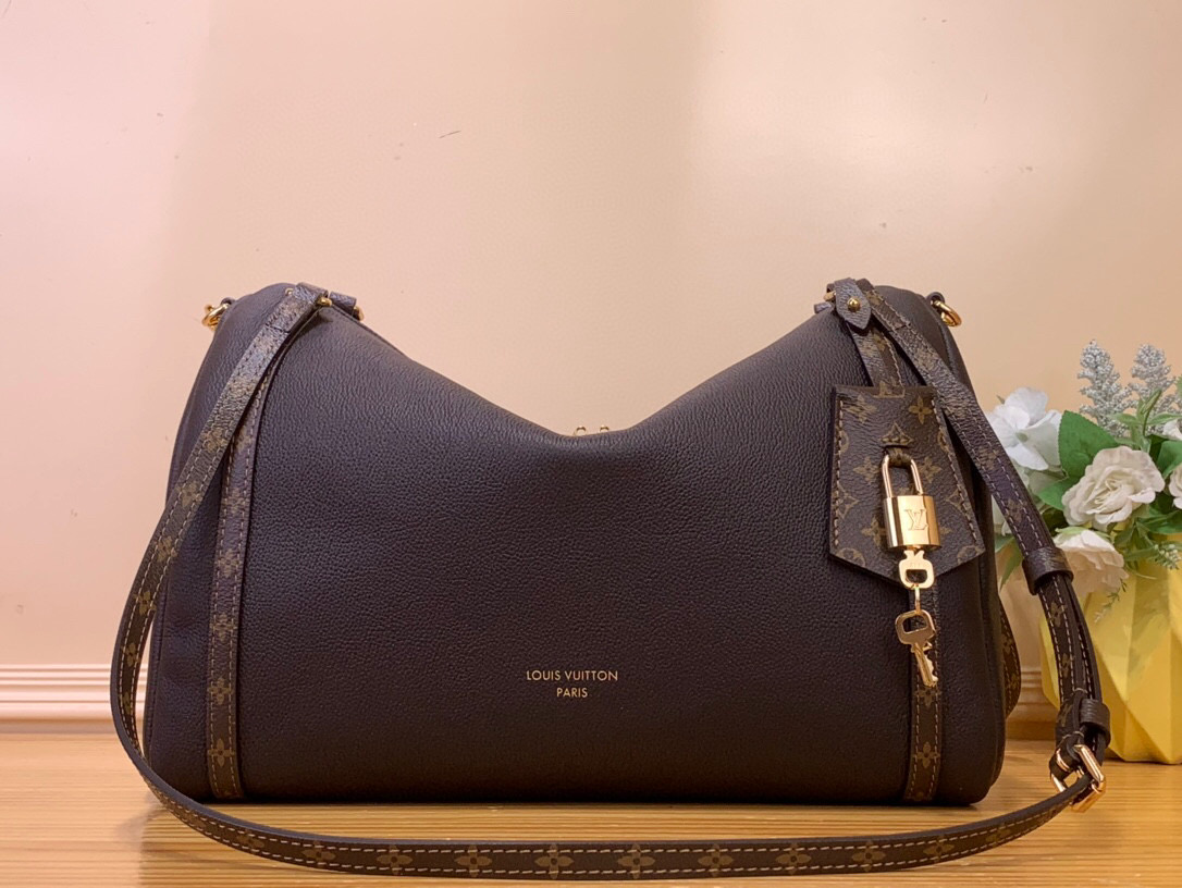 当店の新作ルイヴィトンバッグハンドバッグコピーレディース ミディアム ブラック ペブルド m26397