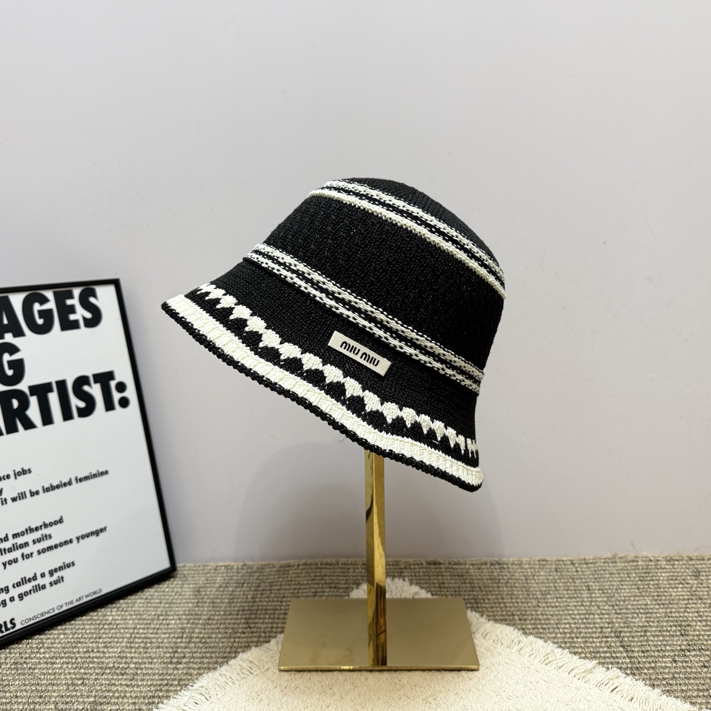 ミュウミュウ 2026年新作中空カラーブロック シンプル フィッシャーマンハット 126924通販