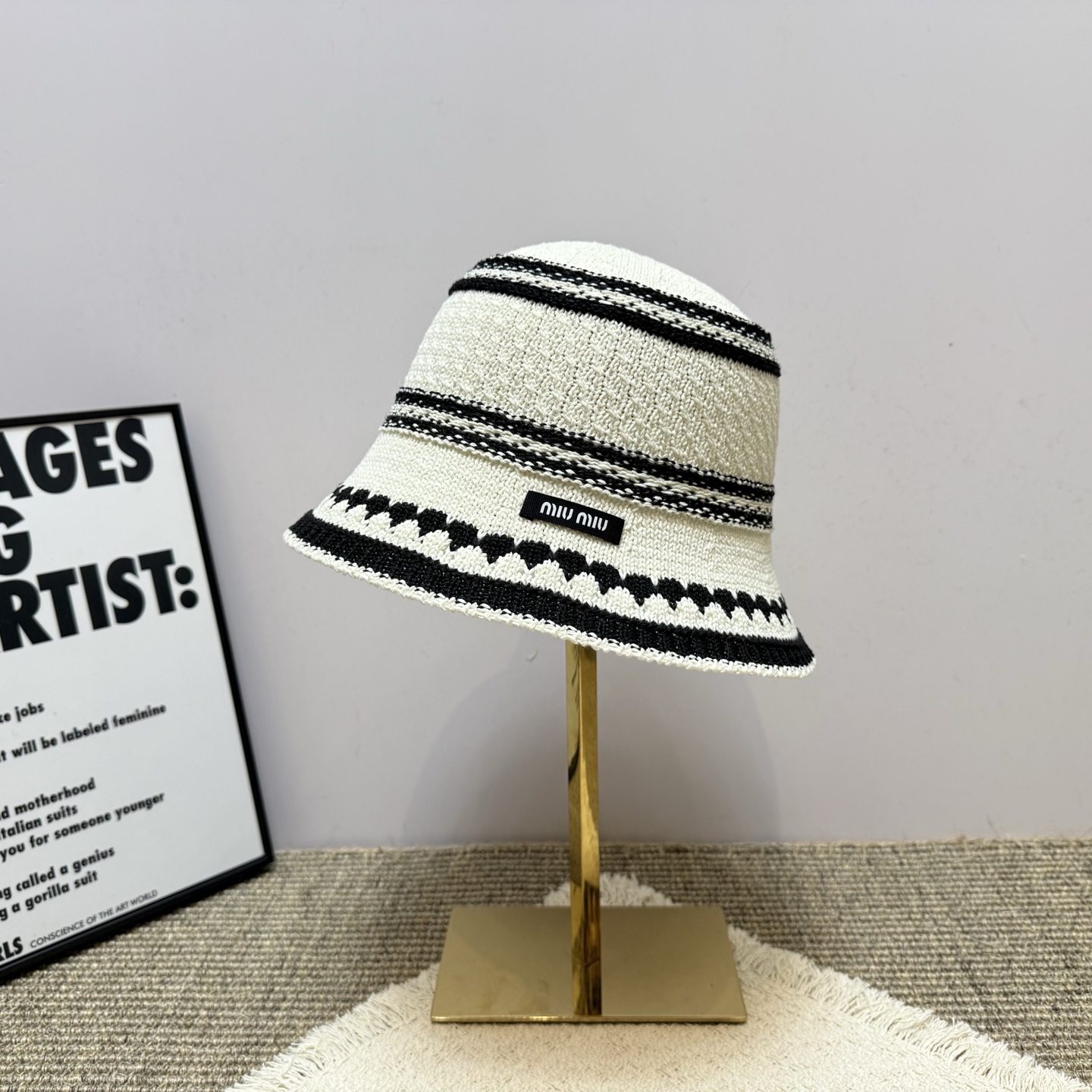ミュウミュウ 2026年新作中空カラーブロック シンプル フィッシャーマンハット 126924激安送料無料