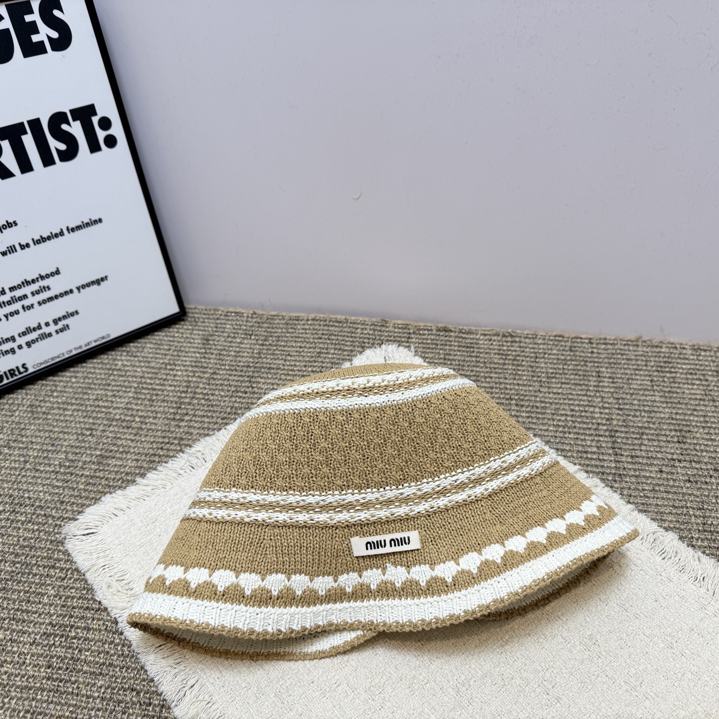 ミュウミュウ 2026年新作中空カラーブロック シンプル フィッシャーマンハット 126924最高級